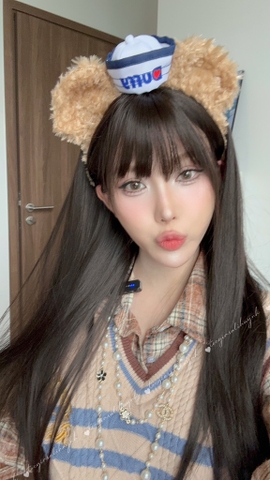 Tóc giả nguyên đầu - Bộ thẳng dài 60cm nâu đen