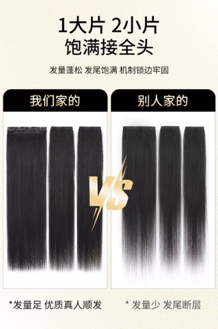 Kẹp phím tóc thật - 3 phím thường 60cm