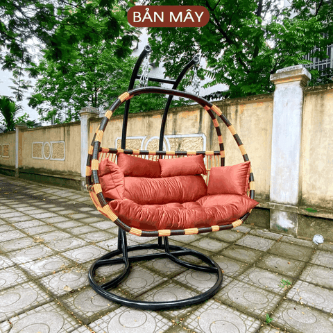 (Bản mới) Xích đu cần kép mix màu vàng nâu