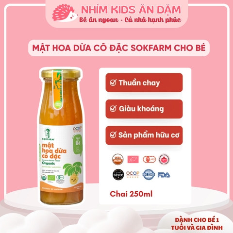 Mật Hoa Dừa Cô Đặc SOKFARM Cho Bé  – Ngọt Tự Nhiên, Ít Đường – Thay Thế Đường Tinh Luyện
