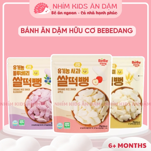 Bánh Gạo Hữu Cơ BEBEDANG Dạng MIẾNG - Chứa Lợi Khuẩn - Cho Bé Ăn Dặm Từ 6 Tháng Tuổi