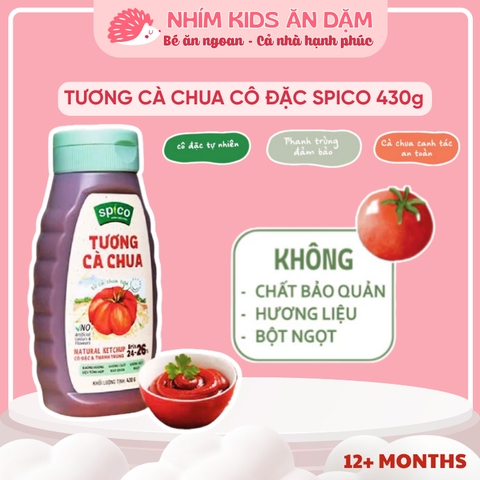 Tương Cà Chua Cô Đặc SPICO CHAI NHỰA 430g Brix 26, Đặc Sệt Hơn, Thuần Chay Cho Gia Đình