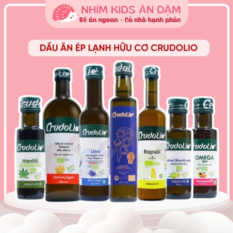 Dầu Ăn Hữu Cơ Ép Lạnh Nguyên Chất CRUDOLIO, Dầu Olive, Dầu Omega 3-6-9, Dầu Hạt Cải - Nhập Khẩu Ý