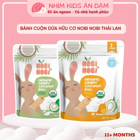 Bánh Cuộn Dừa Giòn Hữu Cơ NOBI NOBI - Túi 35gam - Không Gluten - Dành Cho Bé Từ 1 Tuổi