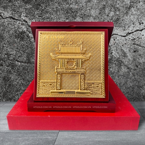 QUÀ TẶNG TRANH ĐỒNG KHUÊ VĂN CÁC DÁT VÀNG (16cm * 16cm).