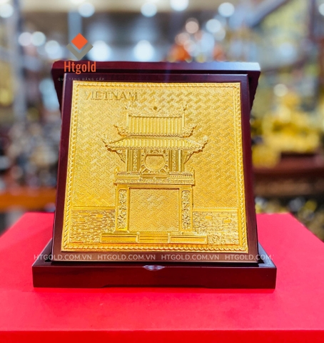 QUÀ TẶNG TRANH ĐỒNG KHUÊ VĂN CÁC DÁT VÀNG (24cm * 24cm).