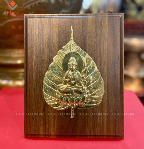 TRANH LÁ BỒ ĐỀ BẰNG ĐỒNG VÀNG (Kích thước 20 - 25cm)