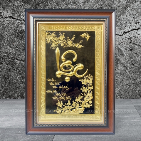 TRANH ĐỒNG CHỮ LỘC THƯ PHÁP <br> (Kích thước 38cm x 54cm)...