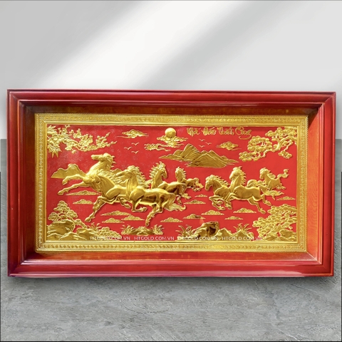 TRANH MÃ ĐÁO THÀNH CÔNG BẰNG ĐỒNG, DÁT VÀNG (62cm x 108cm)