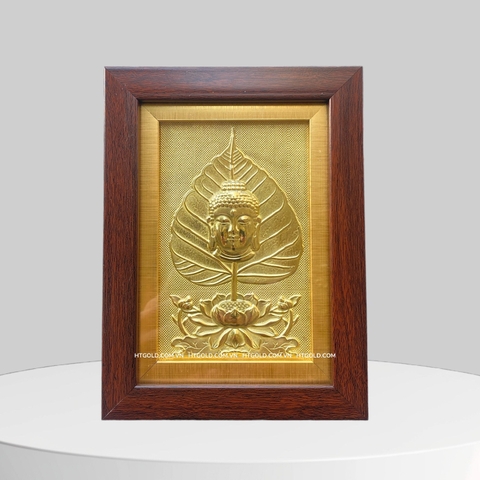 TRANH LÁ BỒ ĐỀ BẰNG ĐỒNG (15cm x 20cm)