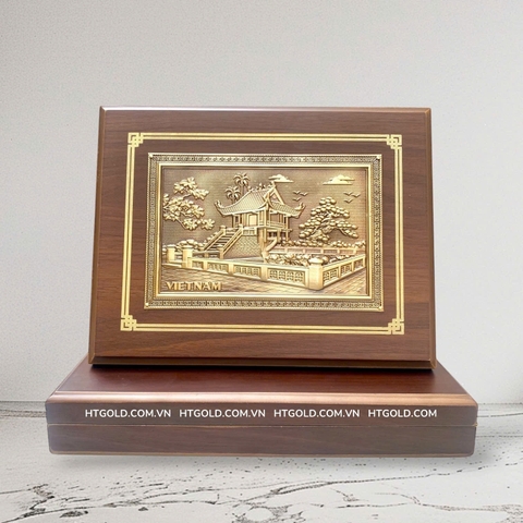 TRANH CHÙA MỘT CỘT BẰNG ĐỒNG (Kích thước 17 x 22cm; Phủ bì 20 x 25cm)