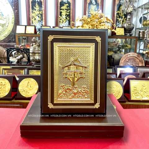 TRANH ĐỒNG CHÙA MỘT CỘT DÁT VÀNG (Kích thước 17 x 22cm; Phủ bì 20 x 25cm)