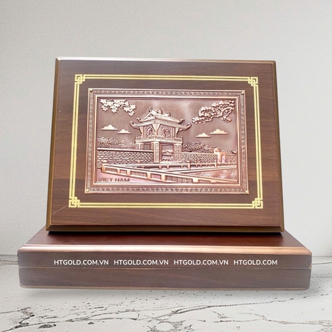 TRANH KHUÊ VĂN CÁC BẰNG ĐỒNG ĐỎ (Kt 17 x 22cm; Phủ bì 20 x 25cm)