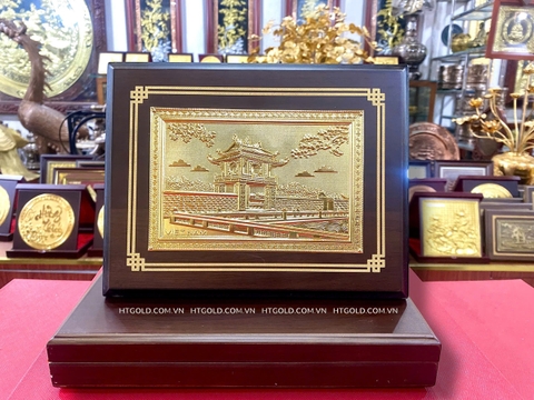 TRANH ĐỒNG KHUÊ VĂN CÁC DÁT VÀNG (Kt 17 x 22cm; Phủ bì 20 x 25cm)
