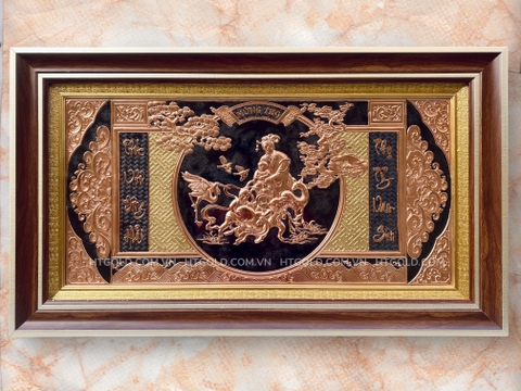 TRANH ĐỒNG MỪNG THỌ CỤ BÀ - ĐỒNG ĐỎ <br> (Kích thước 42cm x 72cm)