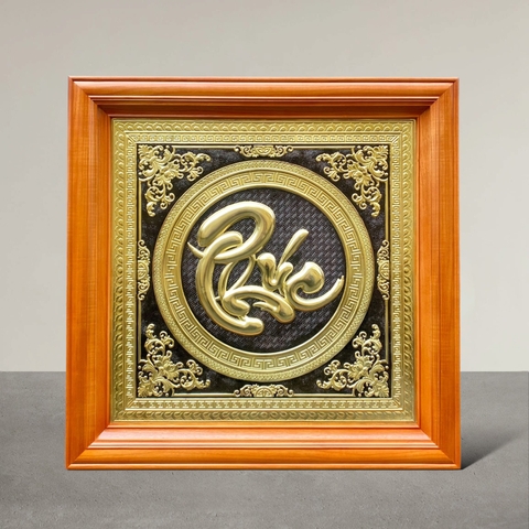 TRANH ĐỒNG CHỮ PHÚC THƯ PHÁP (Kích thước 69cm x 69cm)