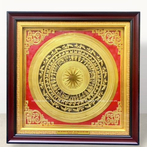 TRANH MẶT TRỐNG ĐỒNG DÁT VÀNG (Kích thước 70cmx  70cm)