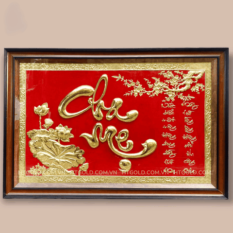 TRANH ĐỒNG CHỮ CHA MẸ (Cao 80cm; ngang 120cm)