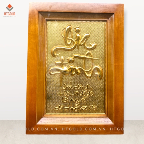 TRANH ĐỒNG CHỮ GIA ĐÌNH - MẠ VÀNG 24K (Kích thước 28cm x 38cm)
