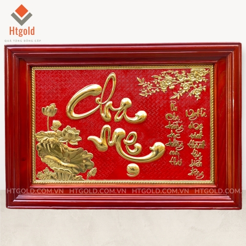 TRANH CHỮ CHA MẸ BẰNG ĐỒNG CAO CẤP (Kích thước 40cm x 55cm)