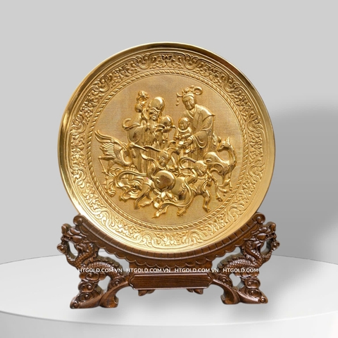 TRANH ĐĨA MỪNG THỌ ÔNG BÀ, MẠ VÀNG 24K (Đk 25cm)