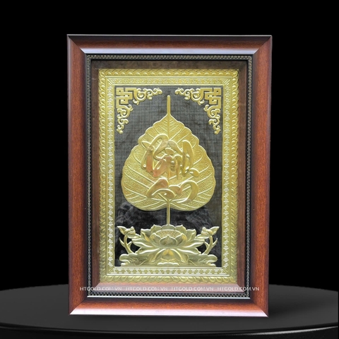 TRANH LÁ BỒ ĐỀ BÌNH AN BẰNG ĐỒNG (40cm x 55cm)
