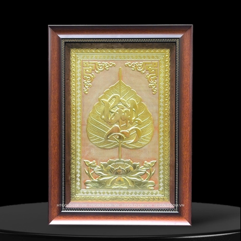 TRANH LÁ BỒ ĐỀ BÌNH AN BẰNG ĐỒNG (40cm x 55cm)