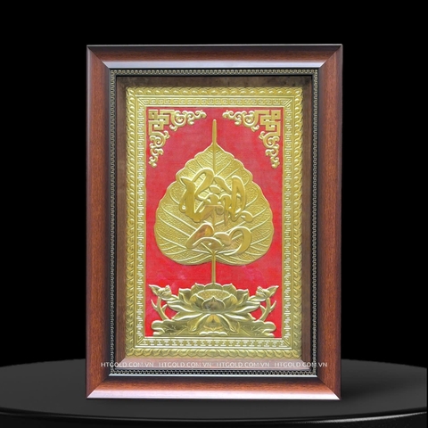 TRANH LÁ BỒ ĐỀ BÌNH AN BẰNG ĐỒNG (40cm x 55cm)