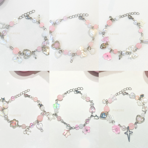 Vòng tay coquette hồng thép ko gỉ