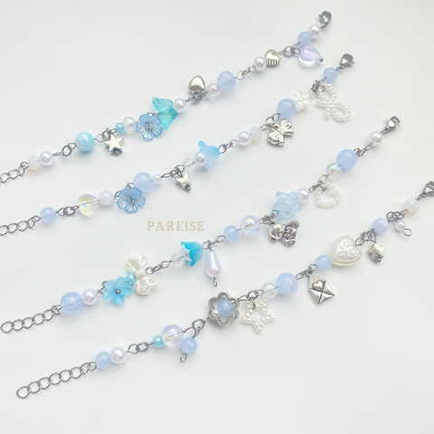 Vòng tay coquette xanh thép ko gỉ