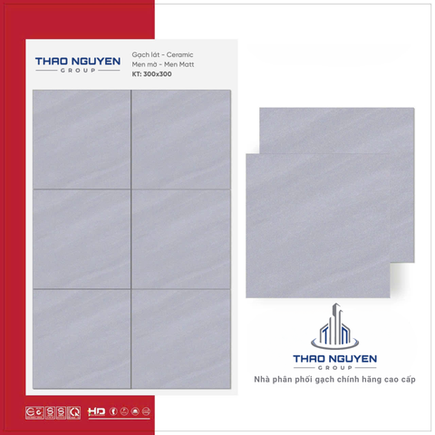 Gạch lát 30x30 ghi RedStar men Matt Ceramic REC33.4830