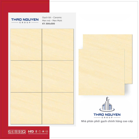 Gạch lát 30x30 Vàng RedStar men Matt Ceramic REC33.4836
