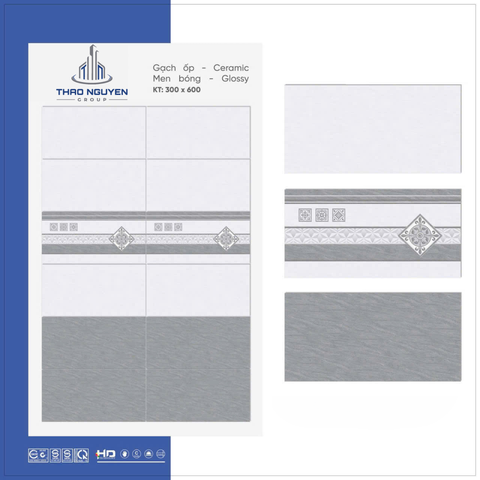 Bộ gạch ốp tường Redstar 300x600mm Ceramic RTC36.8930