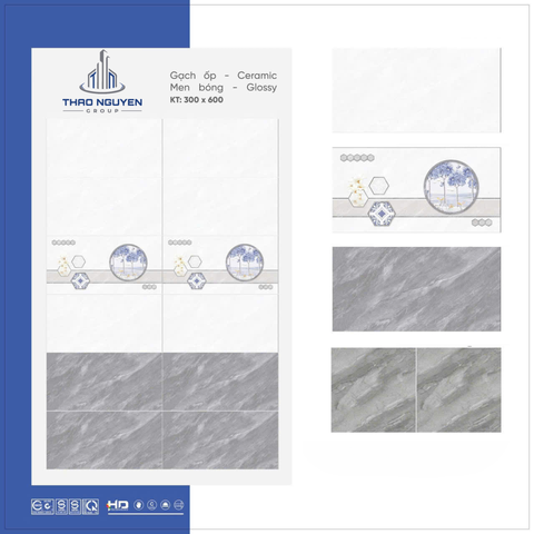 Bộ gạch ốp tường Redstar 300x600mm Ceramic RTC36.8924