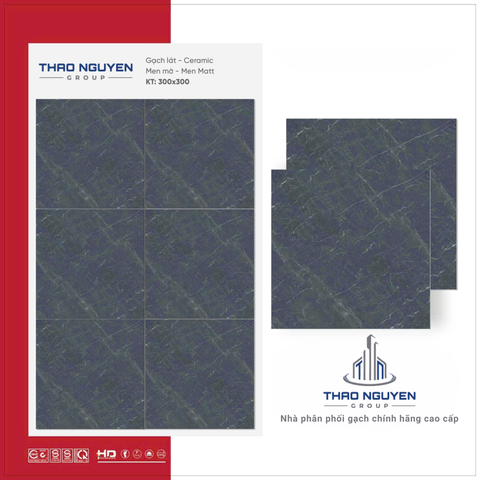 Gạch lát 30x30 Xanh Đen RedStar men Matt Ceramic REC33.4862
