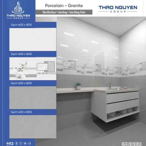 Bộ gạch ốp tường Redstar 400x800mm RTP48.8918