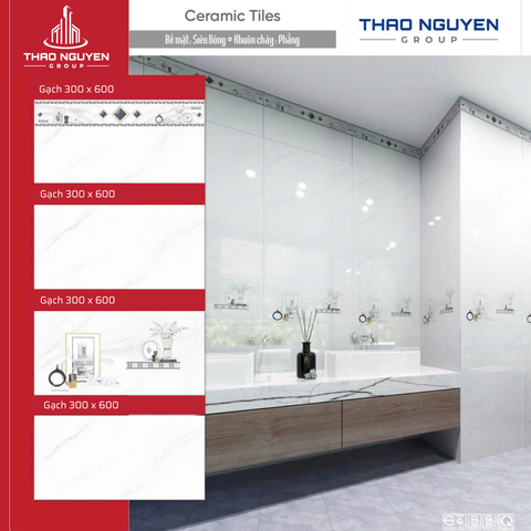 Bộ gạch ốp tường Redstar 300x600mm Ceramic REC36.8883
