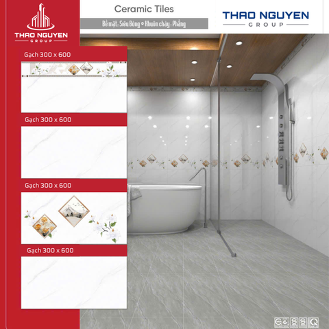 Bộ gạch ốp tường Redstar 300x600mm Porcelain REC36.8882