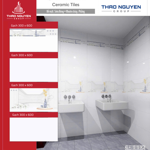 Bộ gạch ốp tường Redstar 300x600mm Ceramic REC36.8880