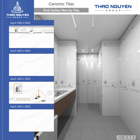 Bộ gạch ốp tường Redstar 300x600mm Ceramic RTC36.8982