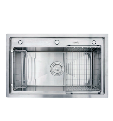 Chậu rửa bát thủ công Inox cao cấp 1 hố đại Classic DS8050