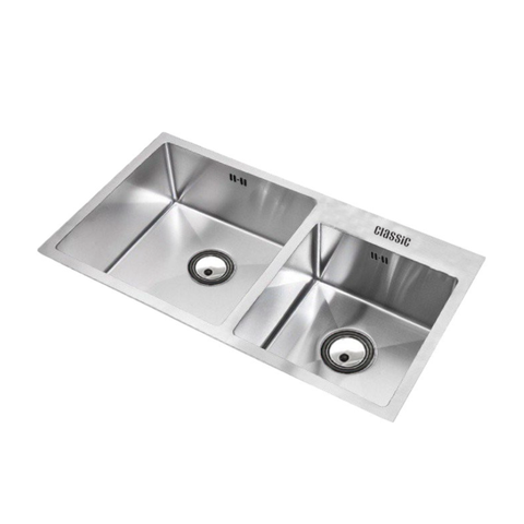 Chậu rửa bát thủ công Inox cao cấp 2 hố lệch Classic DS8235