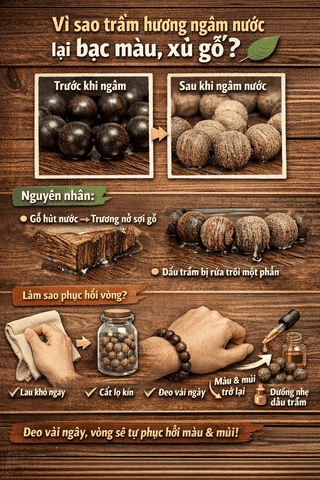 VÌ SAO TRẦM HƯƠNG NGÂM NƯỚC LẠI BẠC MÀU, XÙ GỖ? 🌿
