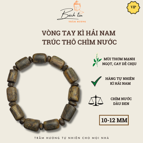 [LIVE] Vòng tay trầm hương Kì Hải Nam chìm nước Tâm Kì dầu đốt trúc 10-12li dầu đen 046