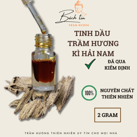 Tinh dầu trầm hương Kì Hải Nam lọ que chấm 2gram nguyên chất Bách Tín thiên nhiên thơm phòng xông nhà nước hoa