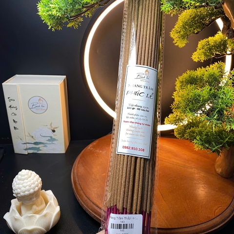 Nhang Trầm Thắp Hương Phúc Lễ thiên nhiên không hóa chất không cuộn tàn 150g 85 cây thịt nhang 25cm thơm ngọt thanh khiết 140