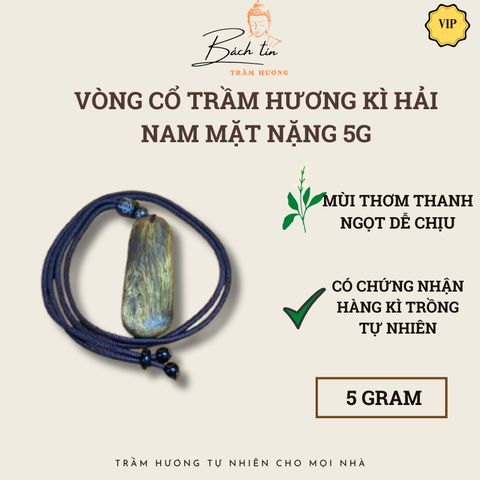 [LIVE] Vòng cổ trầm hương Kì Hải Nam mặt 5g mùi thơm thanh thanh dịu 125