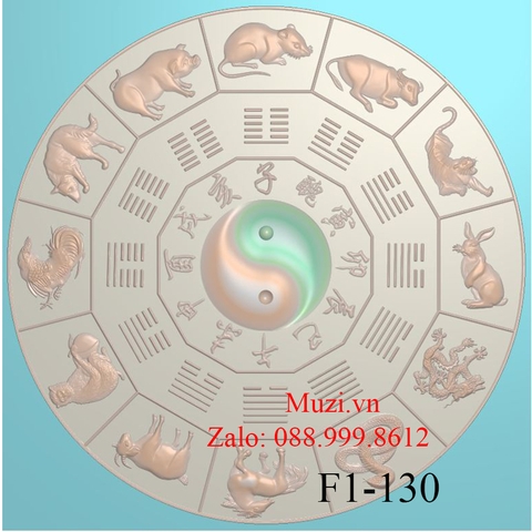 MẪU CNC BÁT QUÁI 12 CON GIÁP (F1-130)