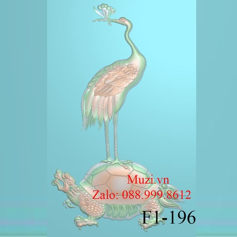 MẪU CNC HẠC CƯỠI RÙA PHONG THỦY (F1-196)