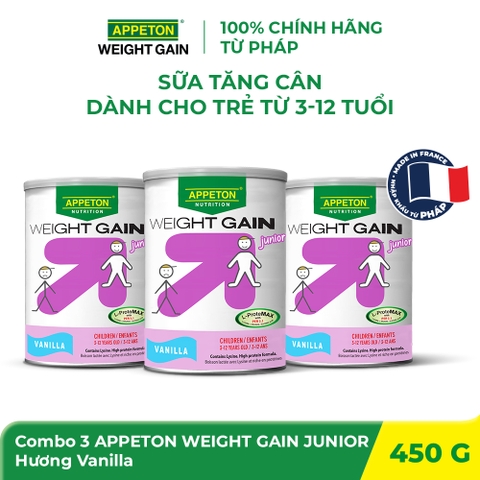 Combo 3 Sữa dinh dưỡng AWG Junior hương Vanila 450g